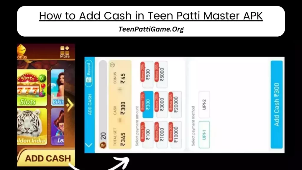 How to Add Cash in Teen Patti Master APK