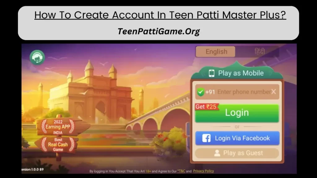 How To Create Account In Teen Patti Master Plus