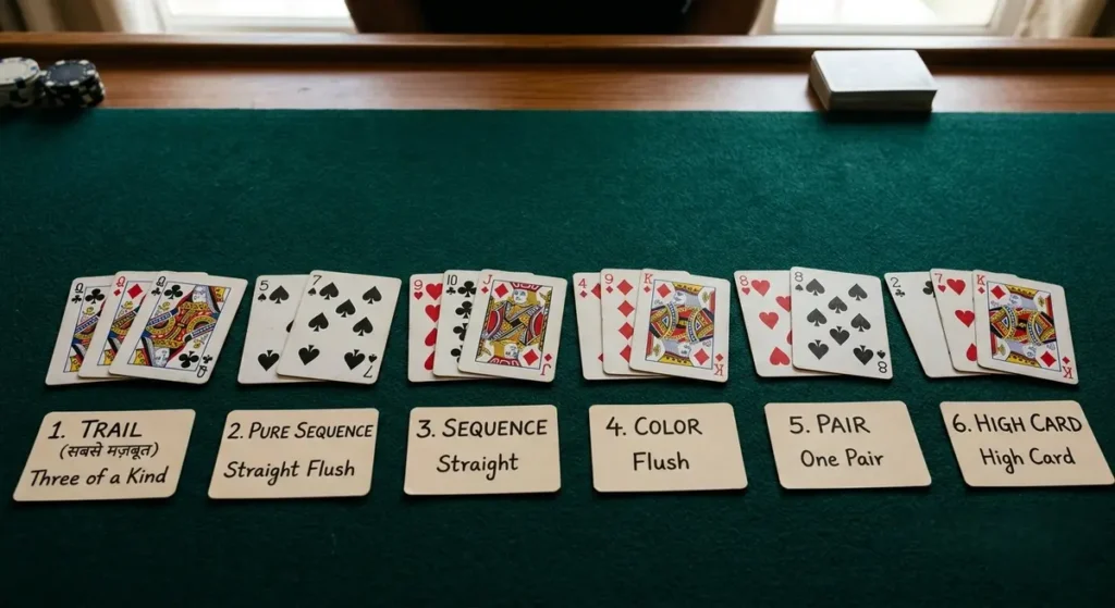 Learn Teen Patti Card Game Ranking First